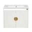 Wall-Mounted Bathroom Vanity with Ceramic Sink, Radar Sensor Light & Storage