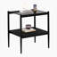 Ensemble de 2 tables de bout rectangulaires, plateau en verre trempé avec panneau de fibres à densité moyenne, table de salon moderne-1419296160-1419296164
