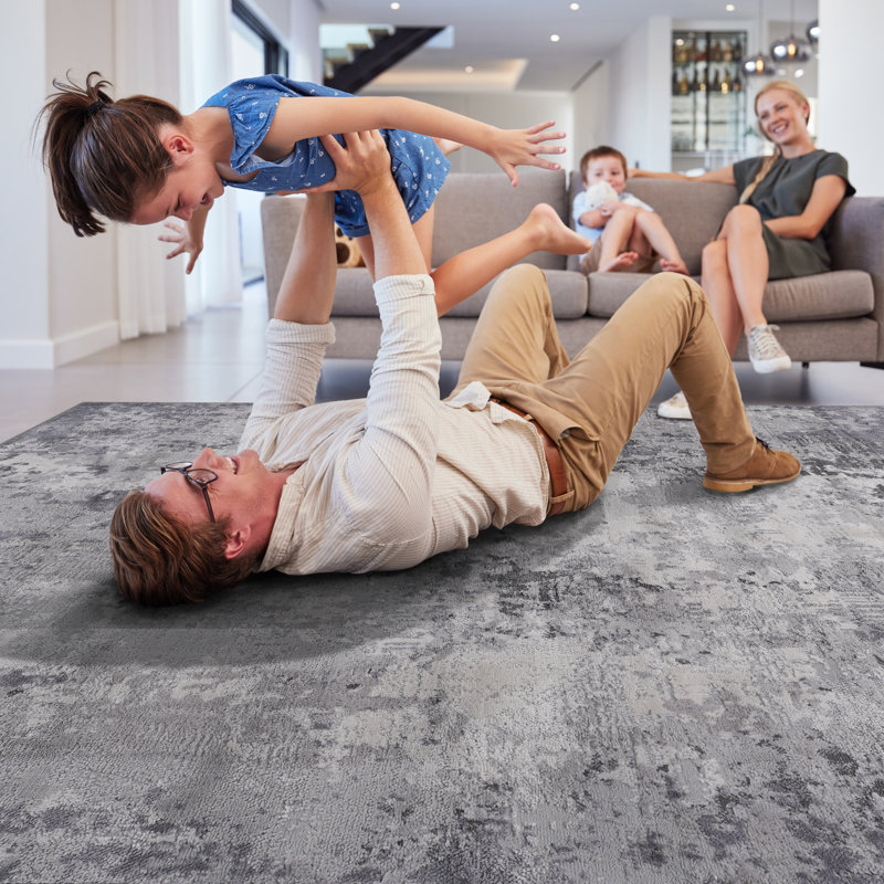 Naar Marfi Area Rugs, Light Grey/Abstract Accent Power Loom Machine -Crafted Rug, Rectangle 5'3" x 7'6"
