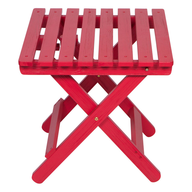  Table d'appoint carrée pliante d'extérieur Grandview assemblée, Rouge piment