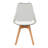 Modern Mid Century Dining Chairs Set Of 4, Transparent Smoke PET Back & Upholstered White PU Cushion With Solid Beech Wood Legs