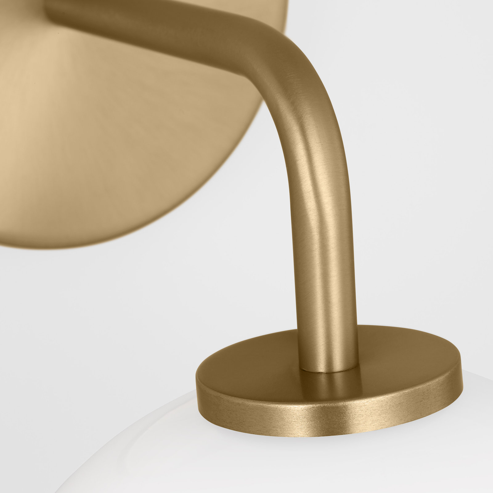 Childerley Single Light Dimmable Armed Sconce, Satin Brass, White
