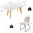 6- Person Solid Wood Top Trestle Dining Table Set-116826526-116826527