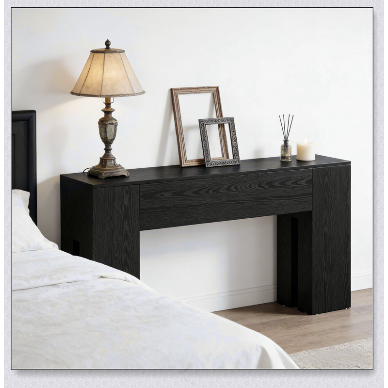 Table de vestibule, console, table de couloir en bois, Noir