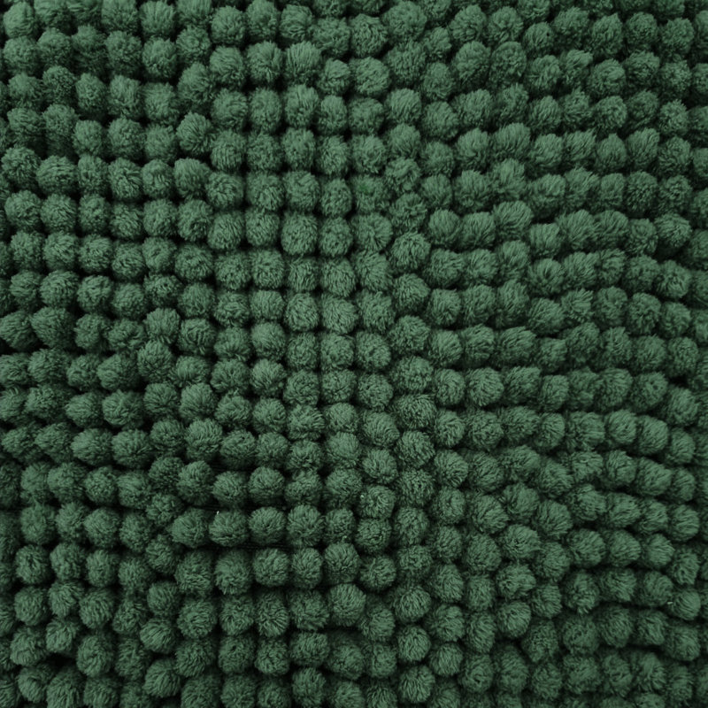Centreville Chenille Non Slip Bath Mat, 90cm L x 60cm W, Dark Green