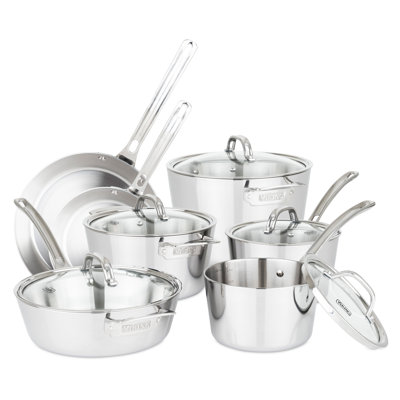 Viking Contemporary 3-Ply 12 Piece Cookware Set with Glass Lids
