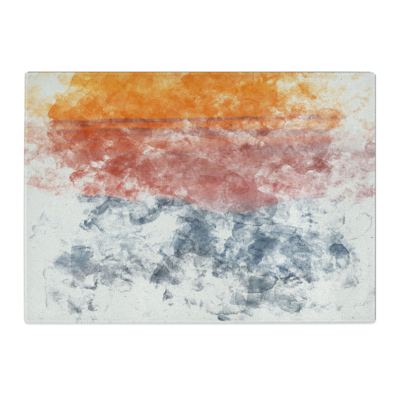 Tempered Glass Mountain Layers Abstract Chopping Board, 28.5 cm x 39 cm