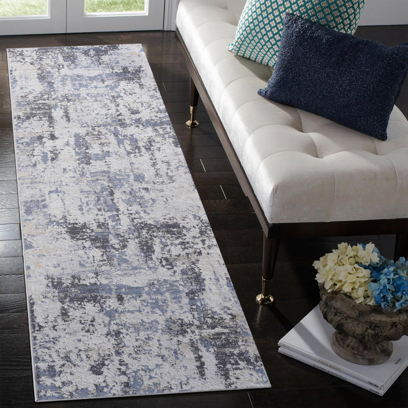 2X8 Abstract Runner Rug, Runner 2'2" x 8'
