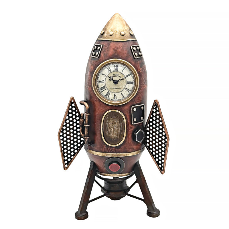 Horloge de table fusée industrielle