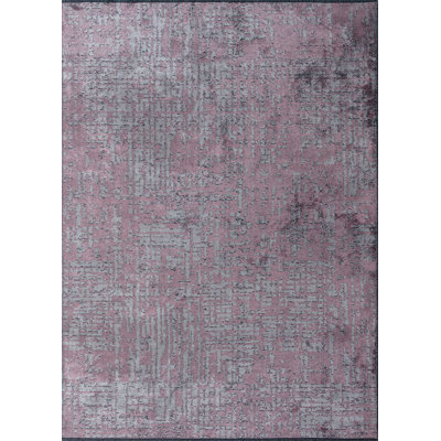 Lilac/Pink/Gray Abstract Luxury Area Rug