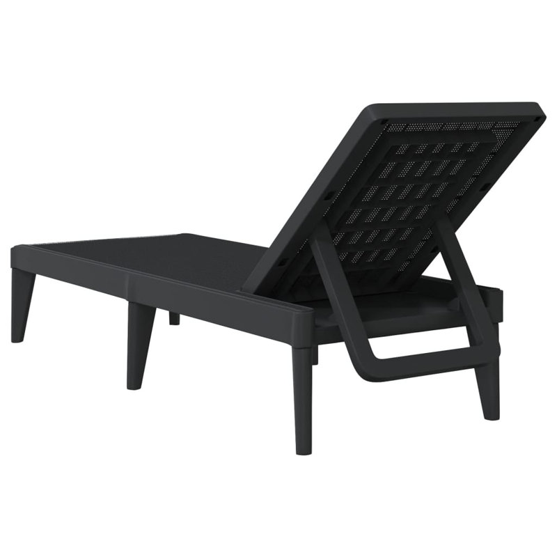Mickleson 186cm Long Reclining Single Sun Lounger, Black