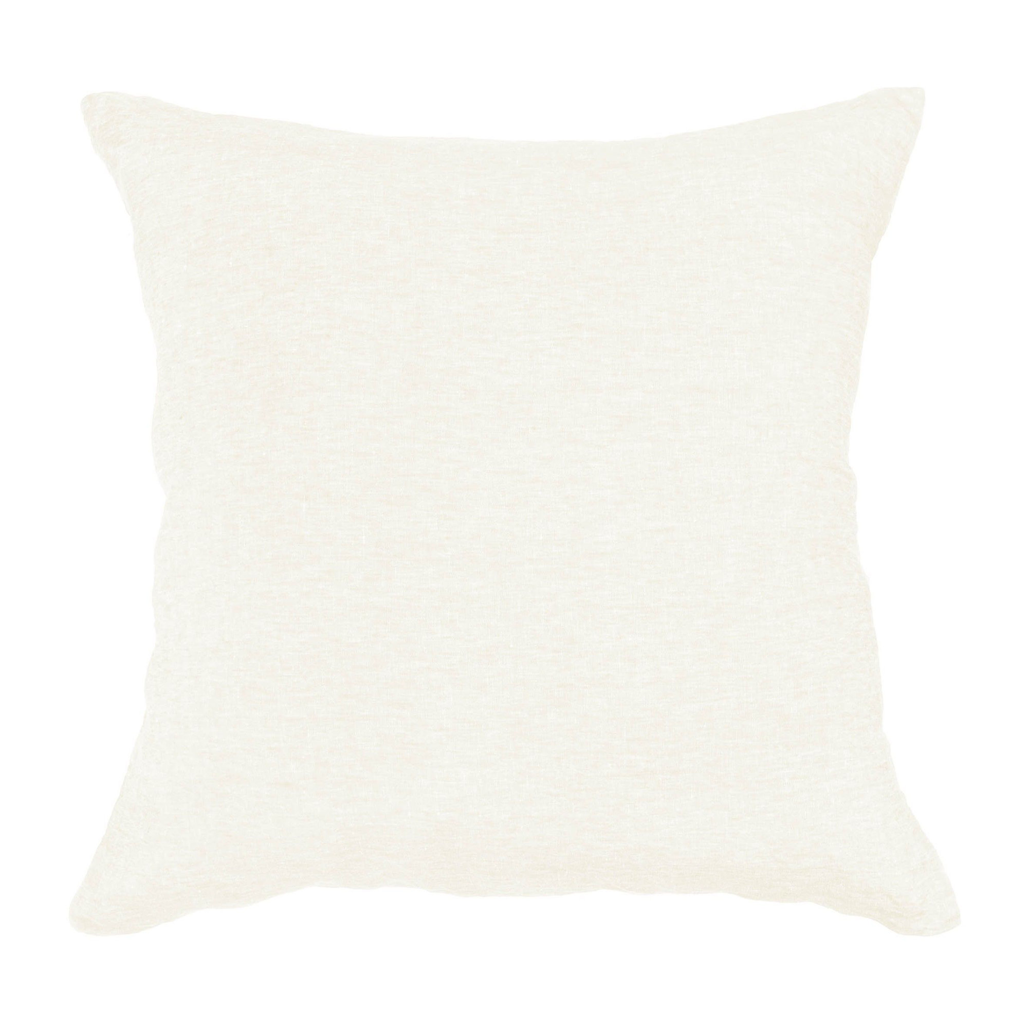 100% French Linen Pillow Sham, Square 20", Cream