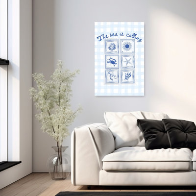 «Coastal Sea Life Tiles», étoile de mer, crabe, homard, impression d'art mural côtier
