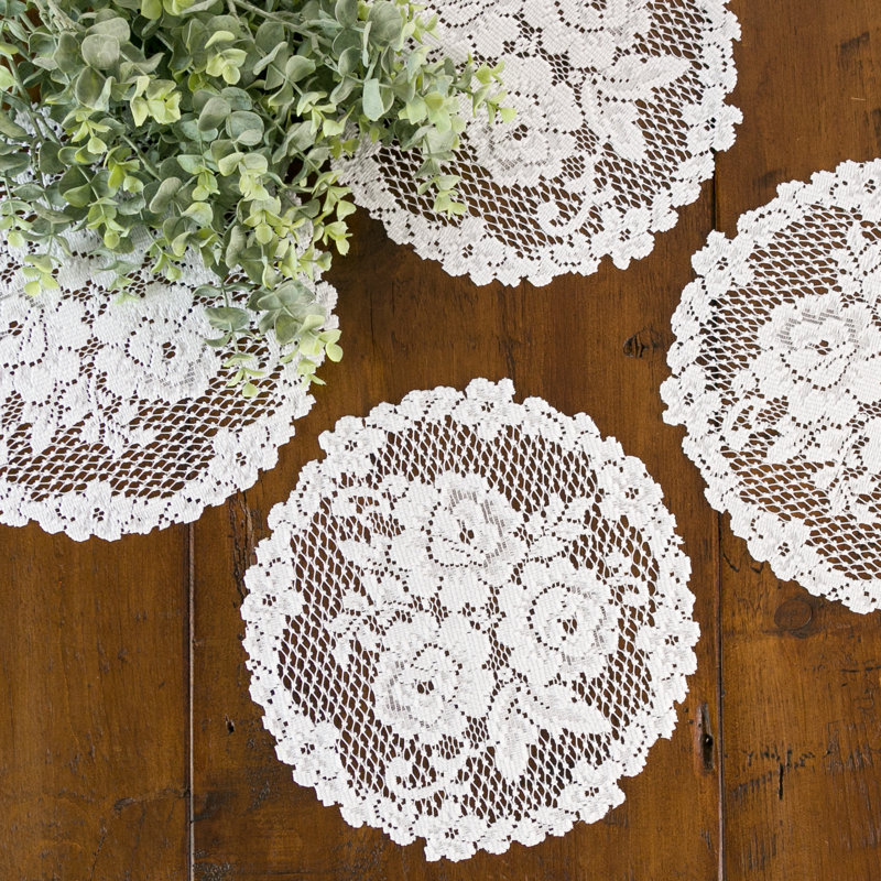 Ensemble de napperons 4 pièces Billups Rose, Blanc