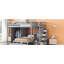 Lit superposé simple avec commode, tiroirs, gris-121069924