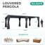 Pergola à persiennes Aurestead, pergola réglable en aluminium avec toits à persiennes indépendants, rideaux et moustiquaire-128975891-128975892