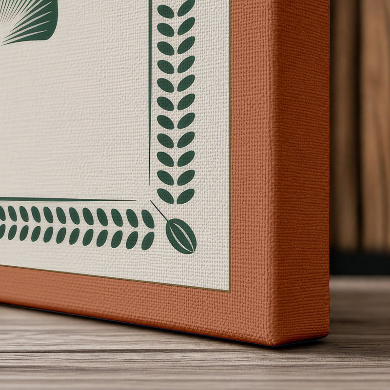 Scallop Shell Study Botanical - Wrapped Canvas, 18x12 - 45.7 x 30.5 cm, Terracotta Border