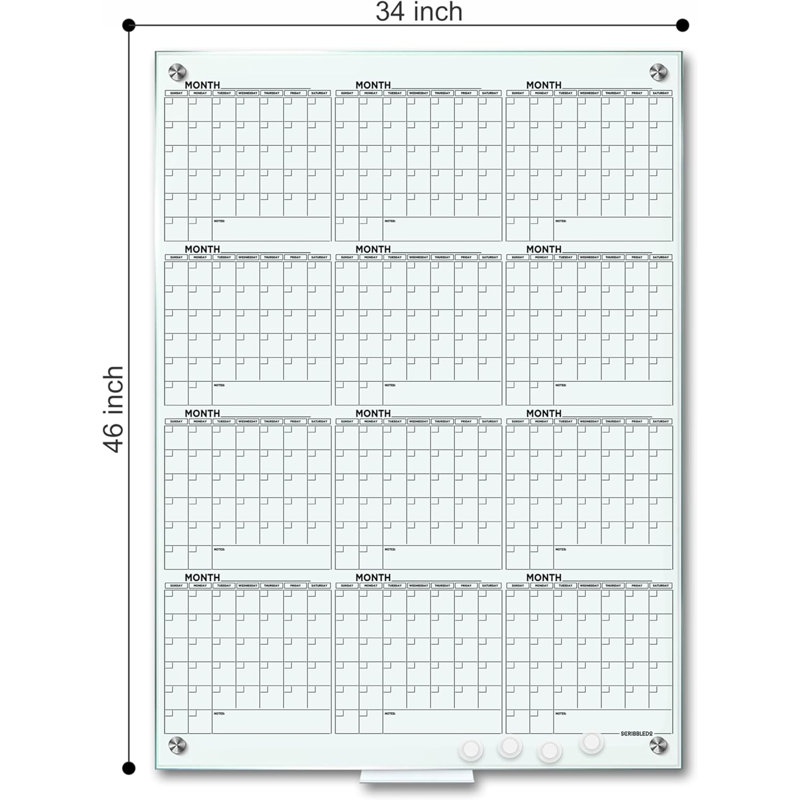Tableau blanc magnétique 34 po x 46 po