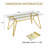 70.9" Rectangular Dining Table Glass Dining Table, Suitable For 1-8 People, Modern Style Home Kitchen Dining Table, Equipped With Sturdy Metal Table Legs-1638125403
