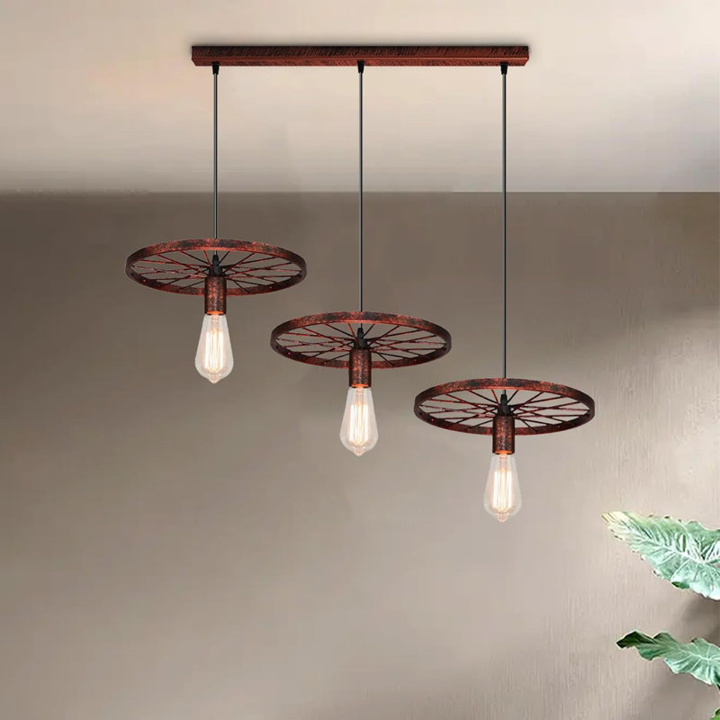 3 - Light Pendant, Rustic Red