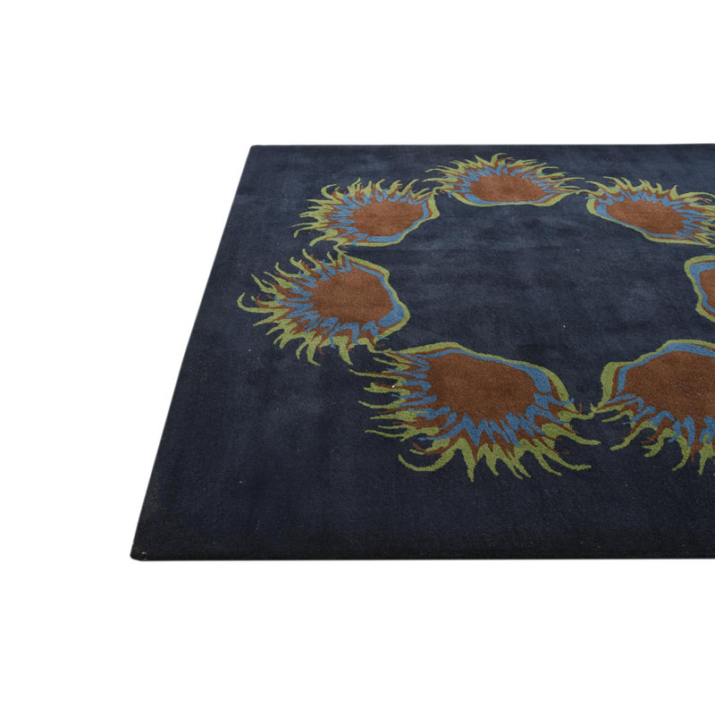 Rectangle Pineland Navy Blue Rug
