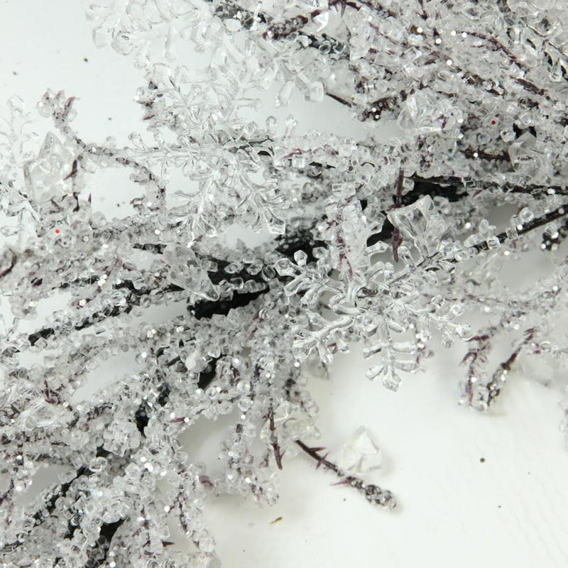 Couronne de Noël artificielle transparente 22 pouces - non éclairée