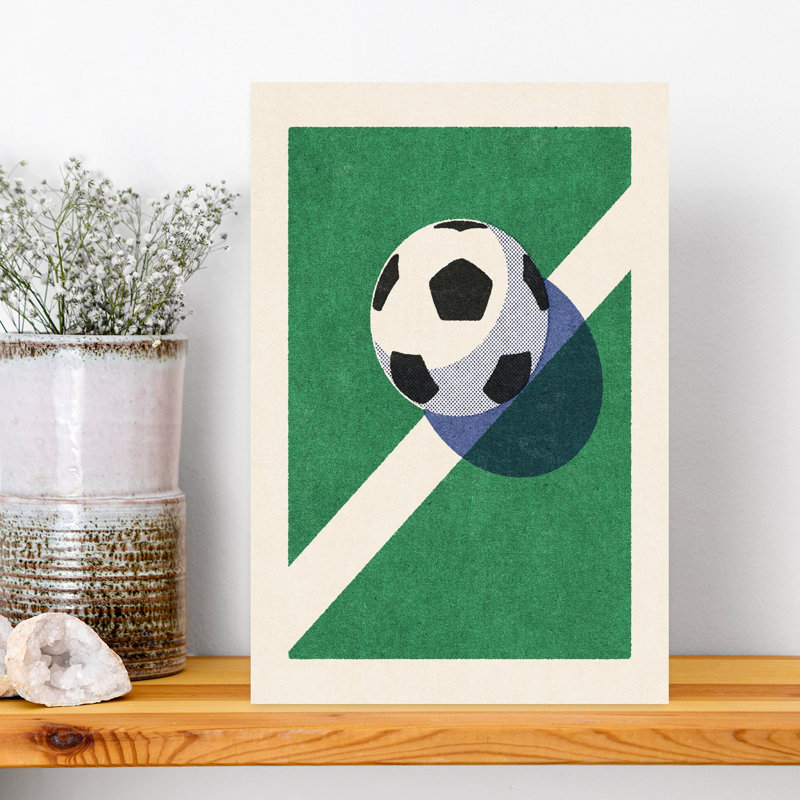 «Game Day Soccer», art mural rétro classique rétro, 18" H x 12" W
