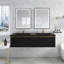 59 po X P 20 po P x 16 po Meuble-lavabo mural double H en chêne avec plateau en résine