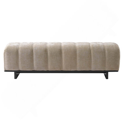 Indoor Upholstered Dining Bench With Rubber Wood Legs For Dining Room/Living Area