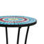 Table d'appoint de patio en céramique bleue et noire avec tablette, structure en fer, 14 po de diamètre, 21,84 po de hauteur, pieds de finition durables, largeur très haute et profondeur, pièce de décoration polyvalente