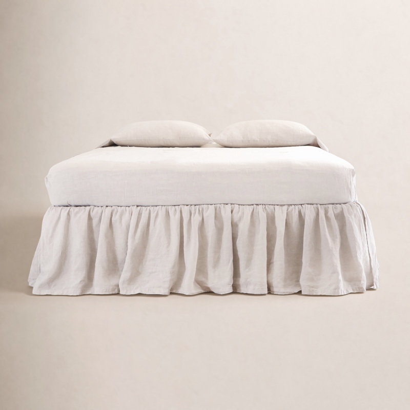 Gathered 18" Bed Skirt, Queen, Flax