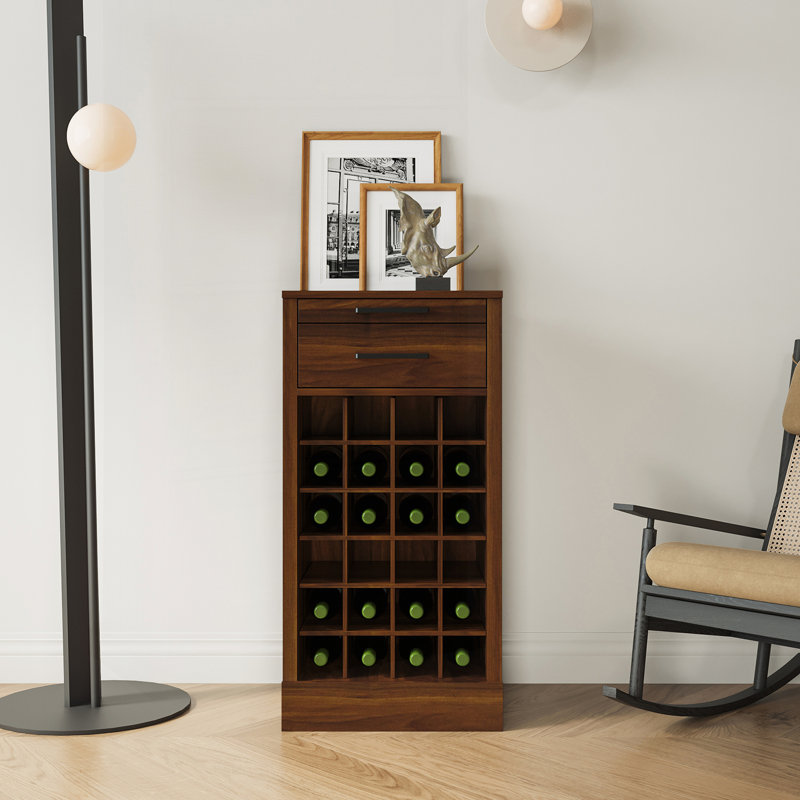 Armoire à vin modulaire polyvalente avec amplement de rangement pour les amateurs de vin, Noyer brun