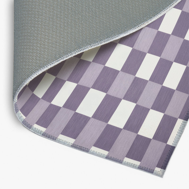 Tapis d'intérieur et d'extérieur à carreaux rose, Rectangulaire 8 pi x 10 pi