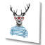 Portrait d'un cerf avec des lunettes rouges - peinture sur toile-67442430-67442431