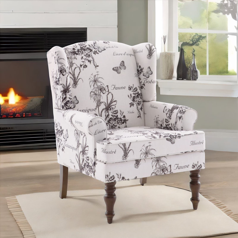 Chrishon 29'' Wide Wingback Armchair(Set of 2), Gray