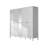 Modern Scandinavian Wardrobe, White & Wood Finish, 88.1 x 84.6 x 23.2 inches | 100% Melamine Coated Particle Board, MDF Profile Legs, Metal Handles | Numerous Shelves, Wall-Mountable Design, Stylish Storage Solution
