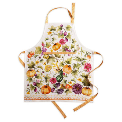 Tablier Maison d'Hermine Pumpkin Garden - Crème nuageuse 100 % coton - 70 x 80 cm