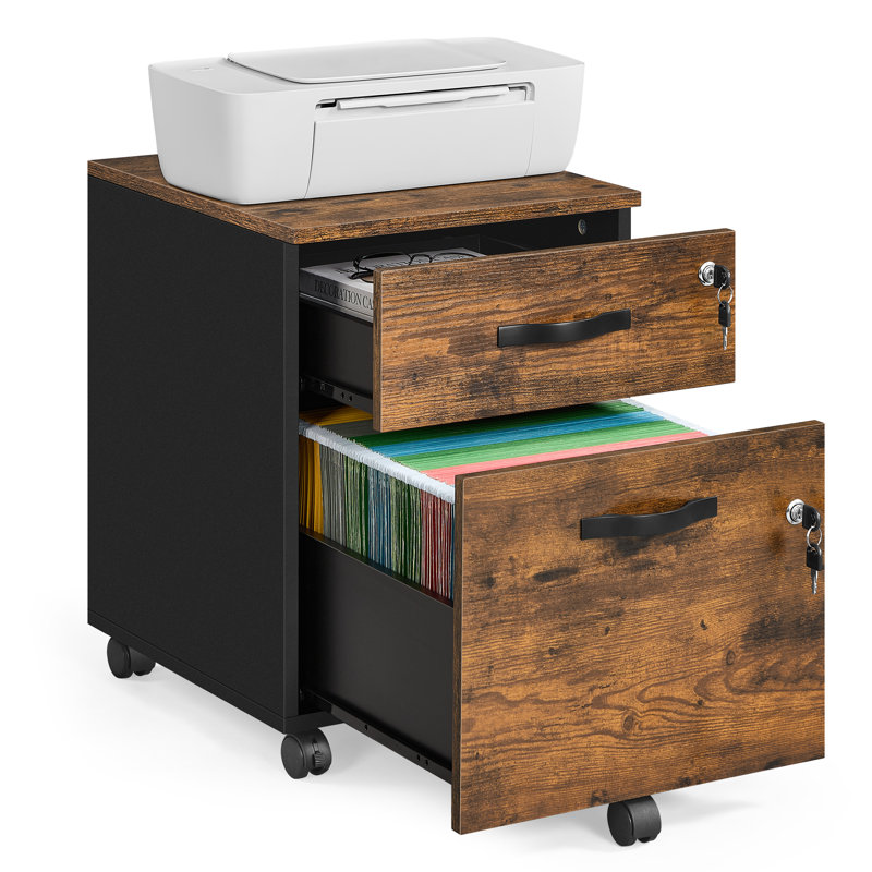 Rubianna 2 Drawer Filing Cabinet, Brown