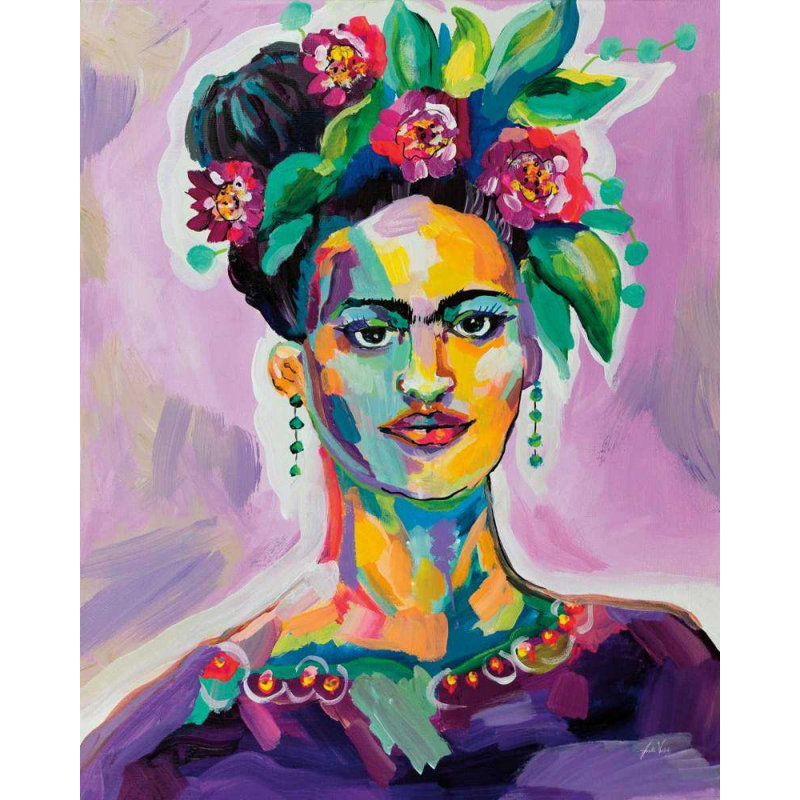 «Red Barrel Studio® Vertentes» par Jeanette, reproduction d'art sur toile sous le titre: Frida, H 34 po x l 28 po