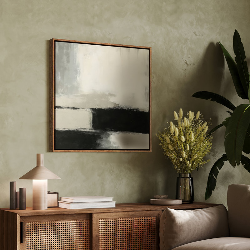 Art mural encadré abstrait rétro antique classique pour chambre à coucher, Naturel, H 24 po x l 24 po