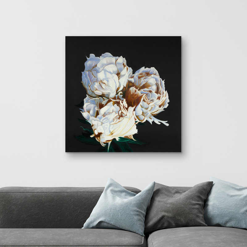 Blooming peonies - 32"x32" art on canvas