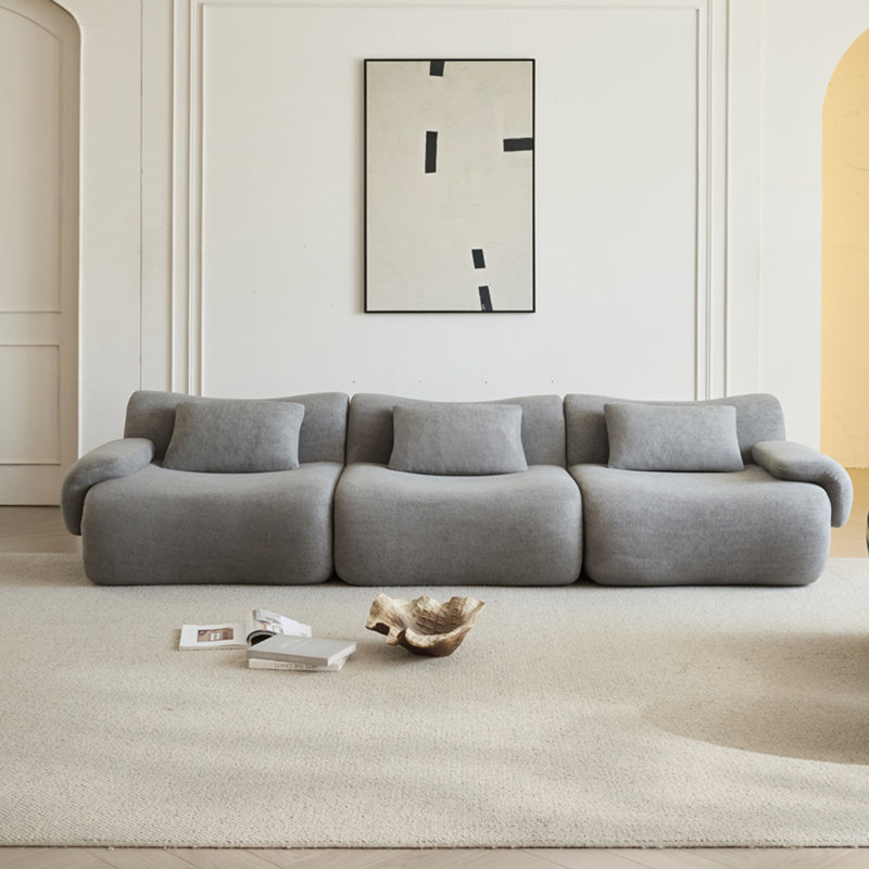 Canapé modulaire modulaire, canapé modulaire compressé, H 26,77 po x l 114,17 po x P 39,37 po, Gris clair, 3