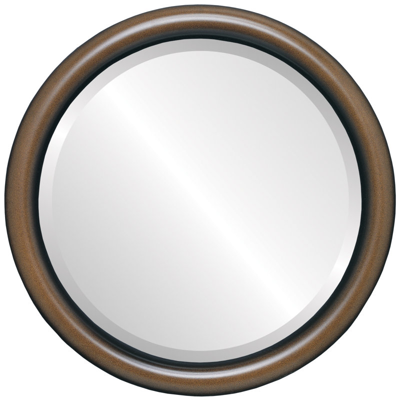 Rowles Round Mirror, 15.375" x 15.375", Walnut