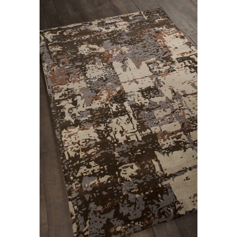 Rupec Brown & Black Abstract Area Rug, 9' x 13'