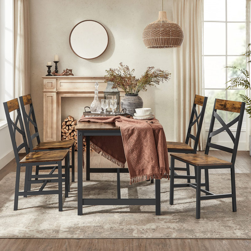 Kalman 44cm H Cross Back Side Chair in Brown