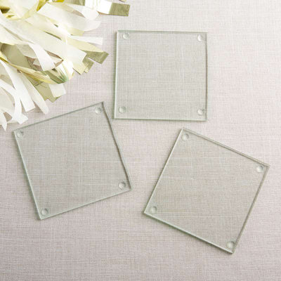 Glass Square 12 Piece Coaster Set
