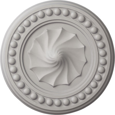 Endurathane Foster Shell Ceiling Medallion, 15 3/4"OD x 2"P (Fits Canopies up to 9 5/8"), Hand-Painted Ultra Pure White Finish