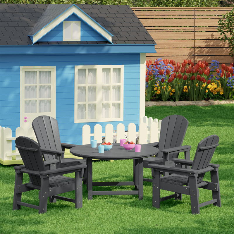 Ensemble de salle à manger 5 pièces Laguna Kids Adirondack, Gris