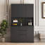 Armoire de cuisine 74 po autoportante avec 6 portes, 3 tablettes et 2 tiroirs, armoire de cuisine polyvalente, armoire de rangement pour artisanat, rangement pour salle de lavage-1649858116