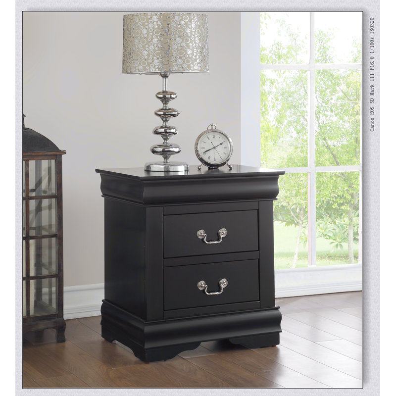 Table de chevet Louis Philippe, Noir
